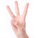 Human hand with three fingers raised on a plain background, symbolizing counting for Force Plumbing and Heating.