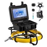 Inspection camera system with monitor and accessories for effective drain cleaning by Force Plumbing and Heating.